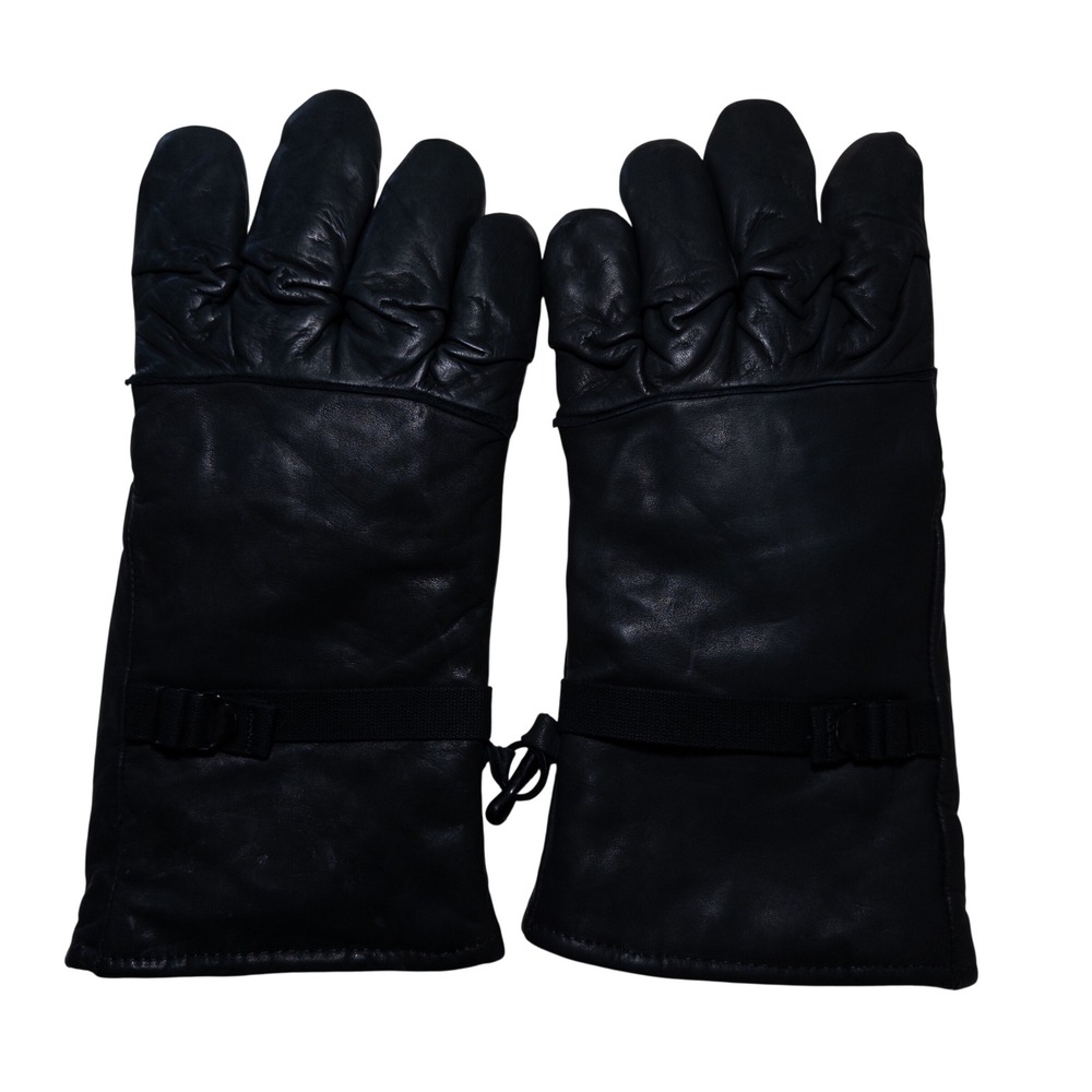 Vintage Illinois Glove Company Leather Gloves Adult Size 4 Black Lined Winter